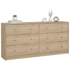 Credenza rovere 143x30x68h cm 6 cassetti - Rick