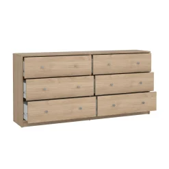 Credenza rovere 150x40x94h cm 6 cassetti - Anturio
