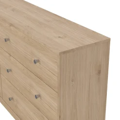 Credenza rovere 150x40x94h cm 6 cassetti - Anturio