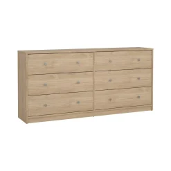 Credenza rovere 150x40x94h cm 6 cassetti - Anturio