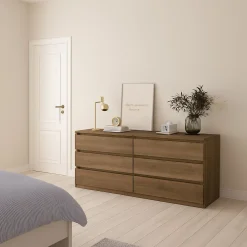 Credenza rovere 153x50x68h cm 6 cassetti - Joyce