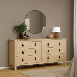 Credenza rovere 159x38x79h cm 8 cassetti - Kovsova