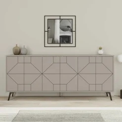 Credenza tortora 184x35x77h cm 6 ante - Africo