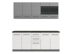 Cucina Bianco Grigio 2 Cassetti 9 Ripiani, 10 Ante - Zambana