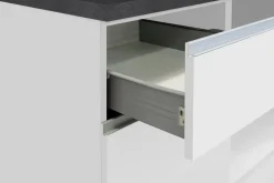 Cucina Bianco Lucido Grigio Ardesia un Cassetto 13 Ripiani, Modulabile Made in Italy - Fonti