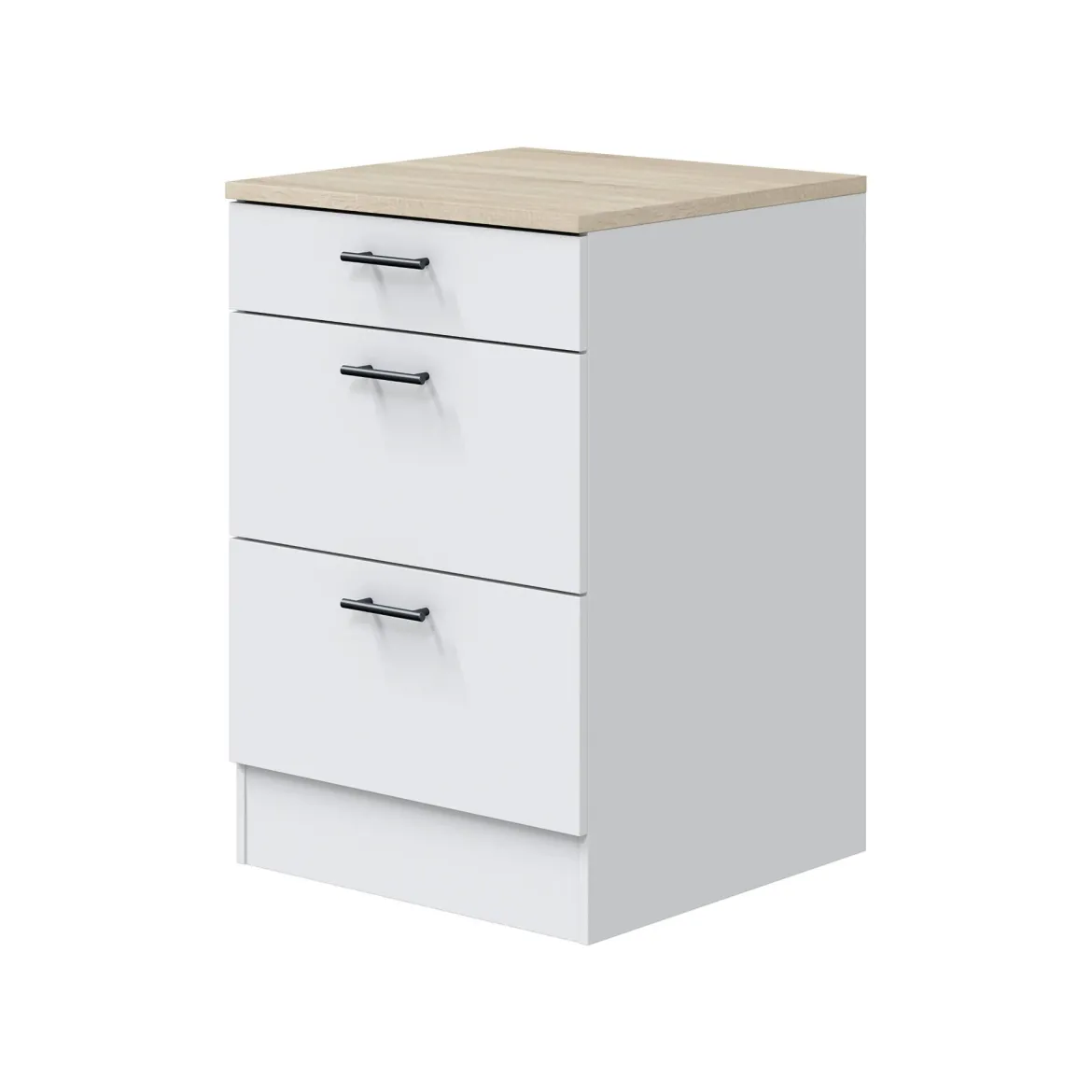 Cucina Bianco Marrone Rovere 4 Cassetti Modulabile, 7 Ripiani - Silphora