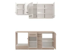 Cucina Bianco Marrone Rovere un Cassetto 3 Ripiani, 8 Ante - Solarolo