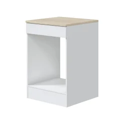Cucina Bianco Marrone Rovere un Cassetto 7 Ripiani, Apertura Battente, Scorrevole - Velvenia