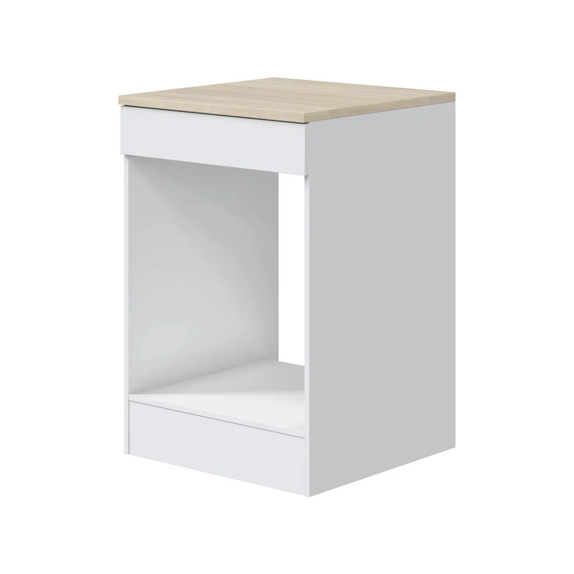 Cucina Bianco Marrone Rovere un Cassetto 7 Ripiani, Apertura Battente, Scorrevole - Velvenia