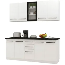 Cucina Bianco Nero 2 Cassetti 9 Ripiani, 10 Ante - Monale