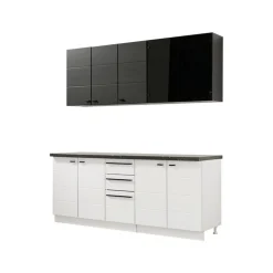 Cucina Bianco Nero 2 Cassetti 9 Ripiani, 10 Ante - Scerni