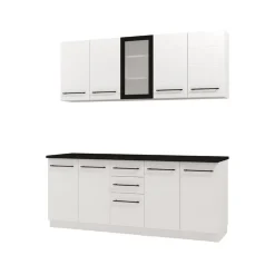 Cucina Bianco Nero 2 Cassetti 9 Ripiani, 10 Ante - Monale