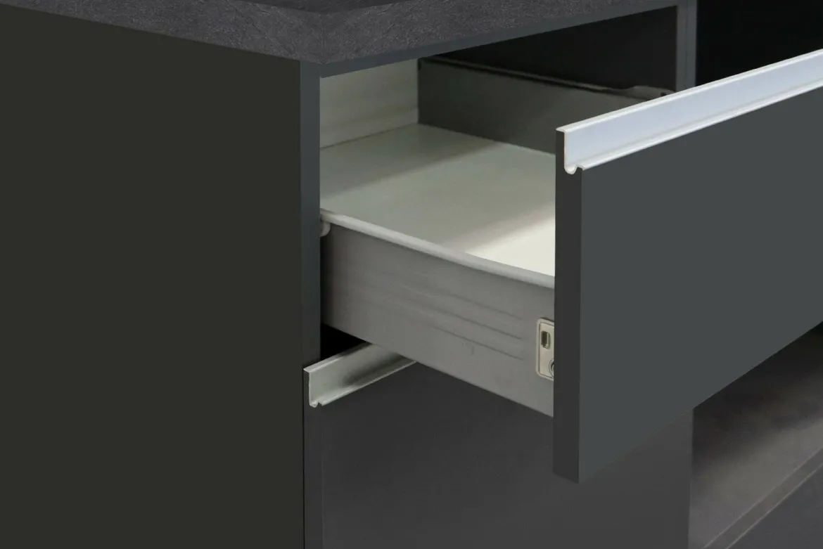 Cucina Grigio Ardesia Grigio Ardesia un Cassetto 13 Ripiani, Modulabile Made in Italy - Fonti