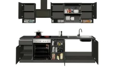 Cucina Grigio Ardesia Grigio Ardesia un Cassetto 19 Ripiani, Modulabile Made in Italy - Attiko