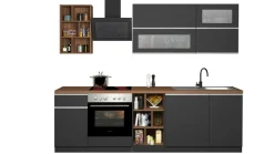 Cucina Grigio Ardesia Marrone Rovere un Cassetto 13 Ripiani, 5 Ante Made in Italy - Fonti