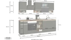 Cucina Grigio Ardesia Marrone Rovere un Cassetto 19 Ripiani, Modulabile Made in Italy - Attiko