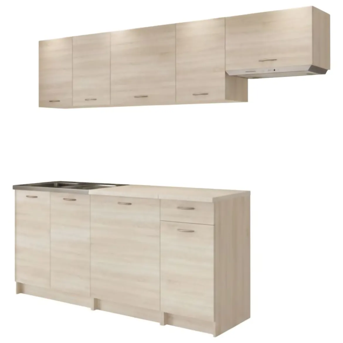 Cucina Marrone Rovere Modulabile un Cassetto, un Ripiano - Urzulei