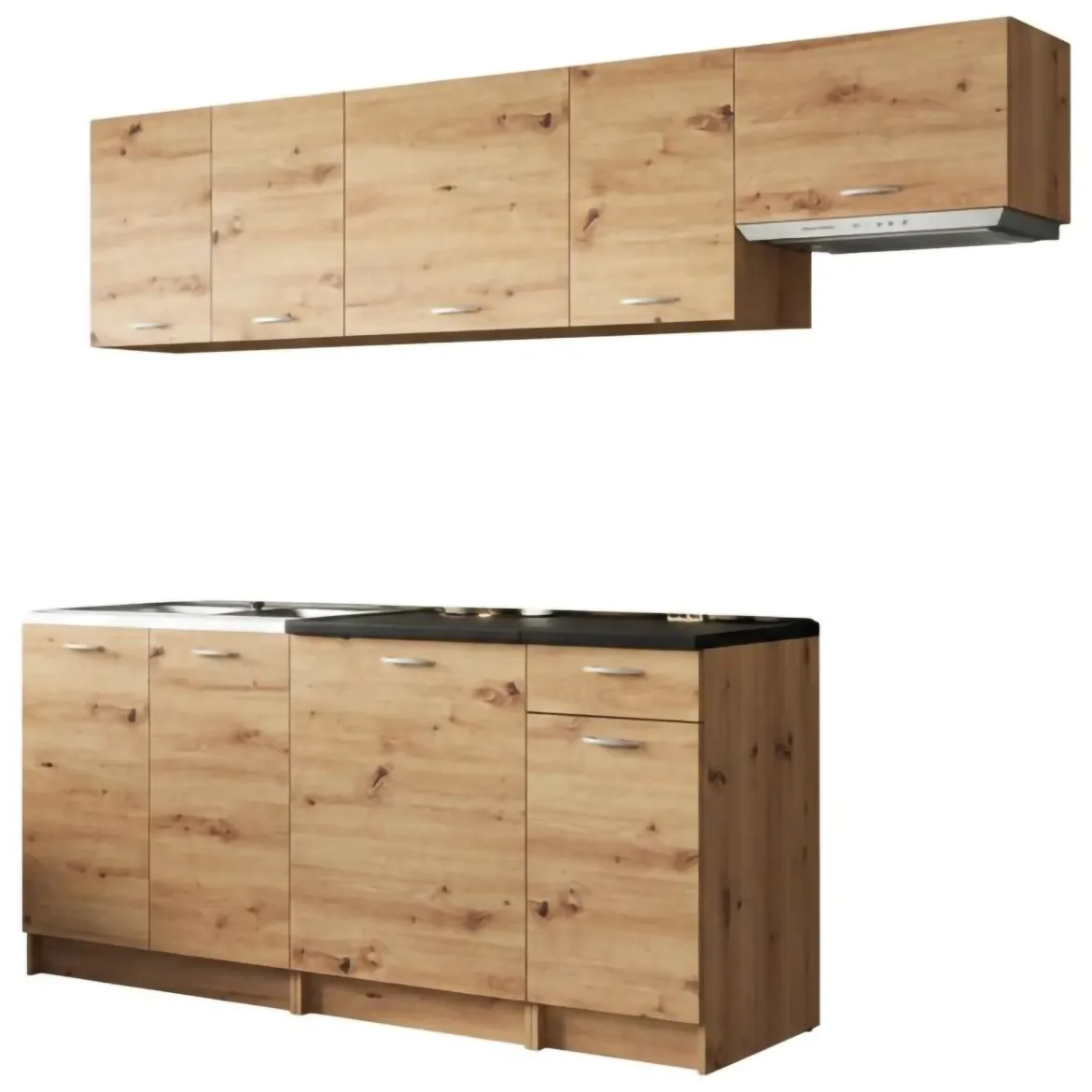 Cucina Marrone Rovere Nodi Modulabile un Cassetto, un Ripiano - Urzulei