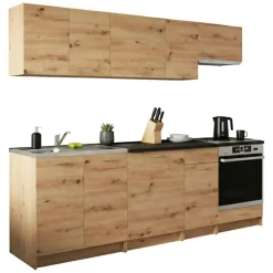 Cucina Marrone Rovere Nodi un Ripiano Modulabile, un Cassetto - Camerino