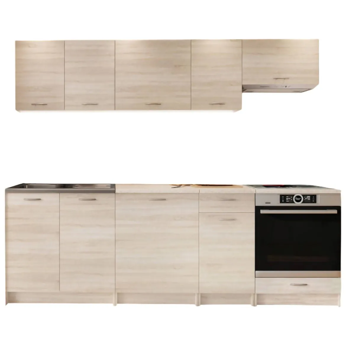 Cucina Marrone Rovere un Ripiano Modulabile, un Cassetto - Camerino