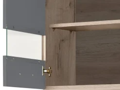 Cucina Nero Antracite Marrone Rovere un Cassetto 3 Ripiani, 6 Ante - Lanzo