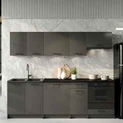 Cucina Nero Antracite Modulabile un Cassetto, un Ripiano - Miogli