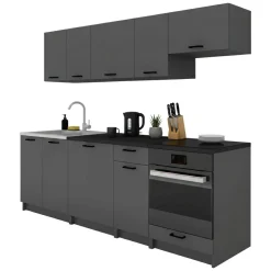 Cucina Nero Antracite Modulabile un Cassetto, un Ripiano - Miogli