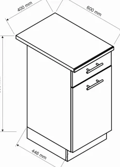 Cucina Nero Antracite Modulabile un Cassetto, un Ripiano - Miogli