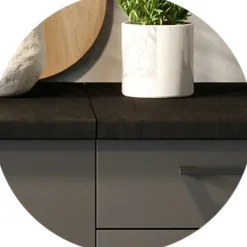 Cucina Nero Antracite un Ripiano Modulabile, un Cassetto - Cormone