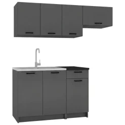Cucina Nero Antracite un Ripiano Modulabile, un Cassetto - Cormone