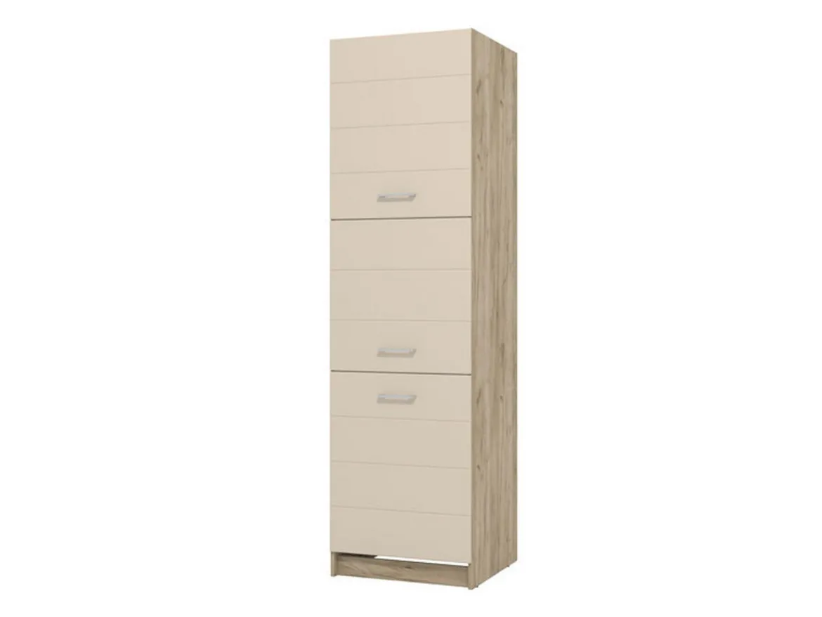 Dispensa da Cucina Beige Marrone Rovere Nodi 5 Ripiani 3 Ante 60x57.5x214.5h cm, 6 Vani - Volvera