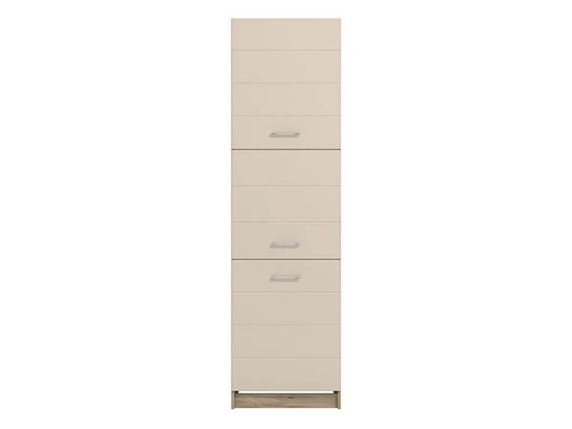 Dispensa da Cucina Beige Marrone Rovere Nodi 5 Ripiani 3 Ante 60x57.5x214.5h cm, 6 Vani - Volvera