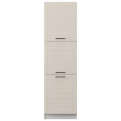 Dispensa da Cucina Bianco Crema Bianco 6 Ripiani Apertura Battente 60x58x214h cm, 3 Ante - Hallst