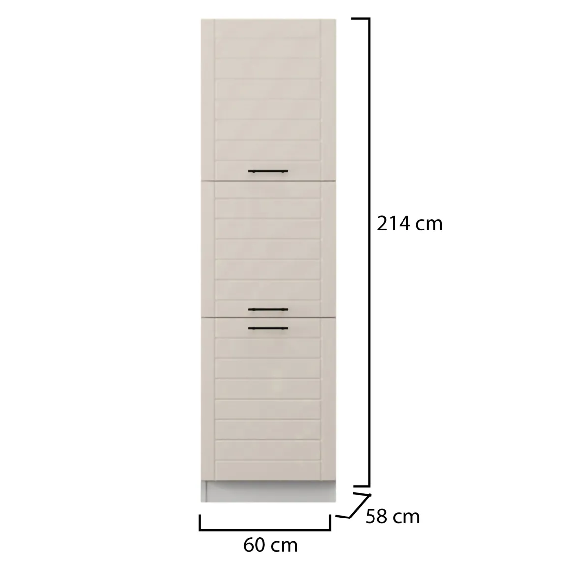 Dispensa da Cucina Bianco Crema Bianco 6 Ripiani Apertura Battente 60x58x214h cm, 3 Ante - Hallst