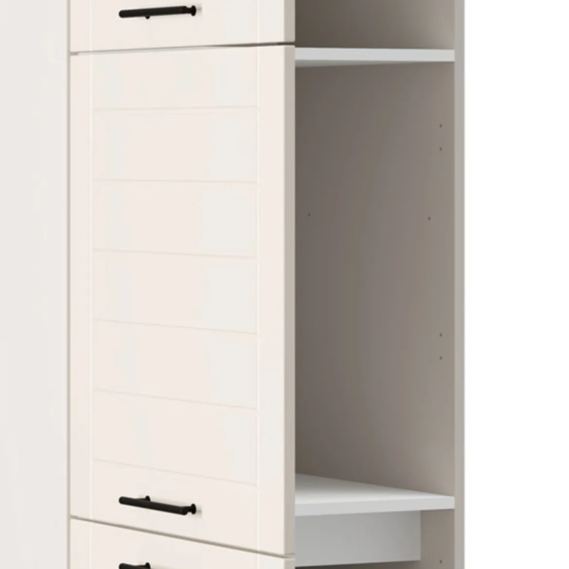 Dispensa da Cucina Bianco Crema Bianco 6 Ripiani Apertura Battente 60x58x214h cm, 3 Ante - Hallst