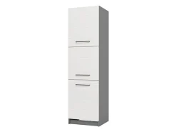 Dispensa da Cucina Bianco Grigio 5 Ripiani 3 Ante 60x58x215h cm, Apertura Battente - Moiolaa