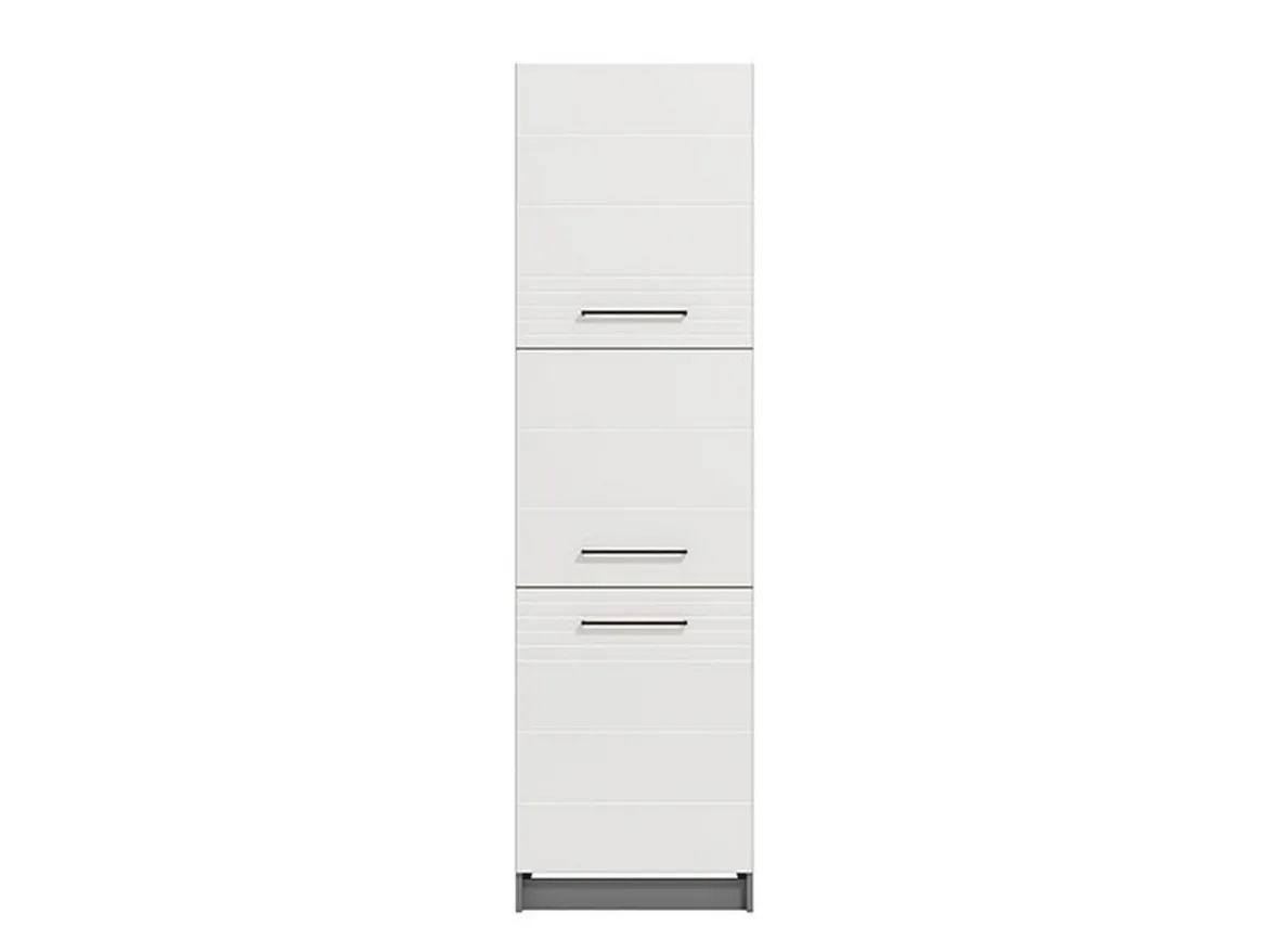 Dispensa da Cucina Bianco Grigio 5 Ripiani 3 Ante 60x58x215h cm, Apertura Battente - Moiolaa