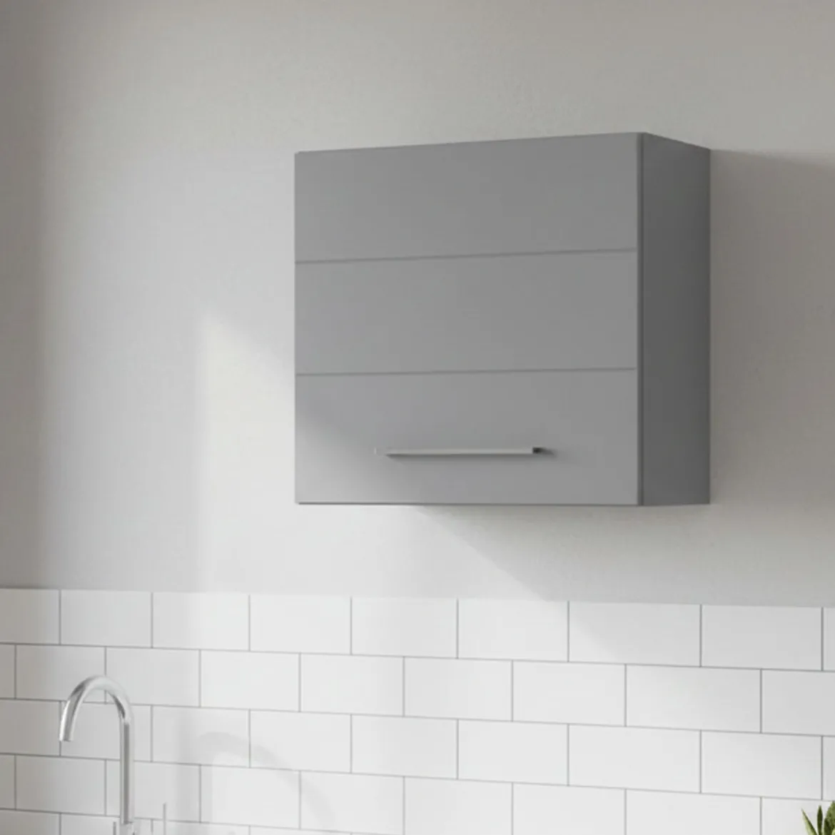 Dispensa da Cucina Grigio un Cassetto un Ripiano 60x30x57h cm, 2 Vani - Moiola