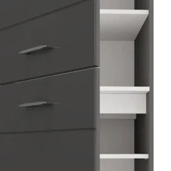 Dispensa da Cucina Nero Antracite Grigio 6 Ripiani Apertura Battente 60x58x214h cm, 3 Ante - Cochem