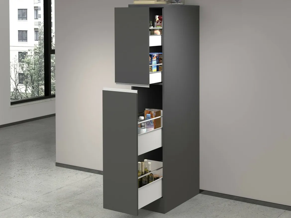 Dispensa multiuso 2 ante 30x165h cm antracite e ardesia - Atrax