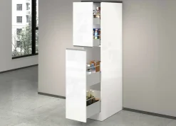 Dispensa multiuso 2 ante 30x165h cm bianco lucido e ardesia - Atrax