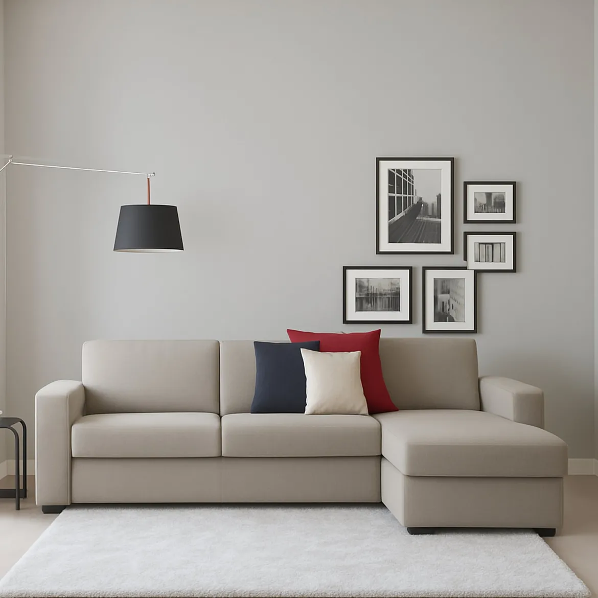 Divano ad angolo tortora 280x95x90h cm - Atos