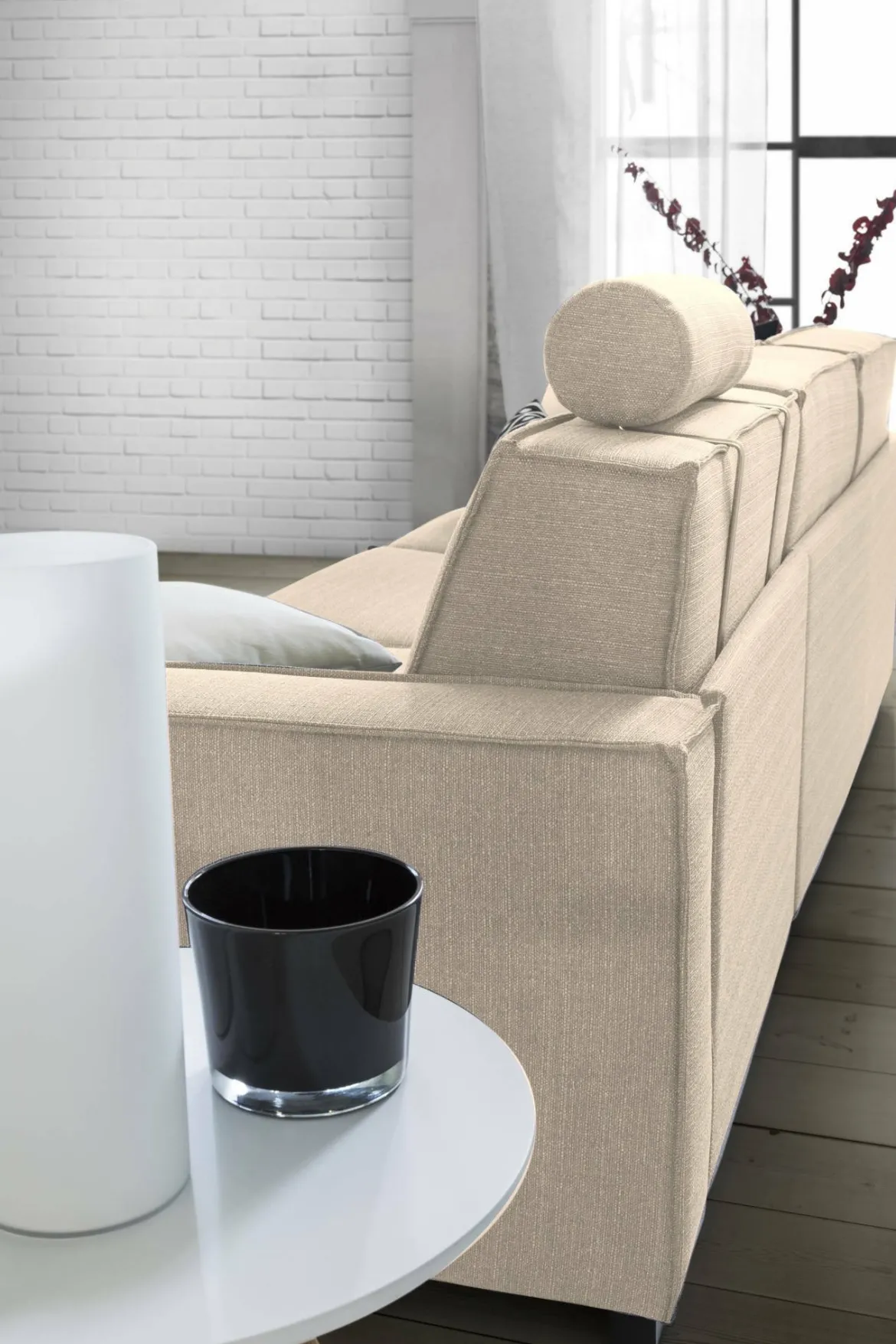 Divano angolare beige 280x95x90h cm - Ametrino