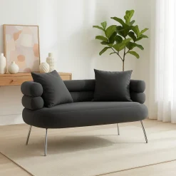 Divano classico grigio e argento 133x68x69h cm - Casier