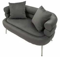Divano classico grigio e argento 133x68x69h cm - Casier