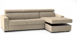 Divano con braccioli beige 260x95x90h cm - Azechiele