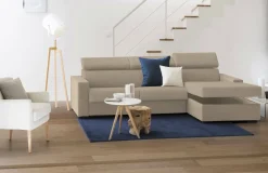 Divano con braccioli beige 260x95x90h cm - Azechiele