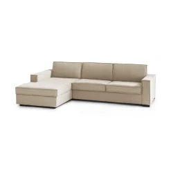 Divano con braccioli beige 280x95x90h cm - Anila