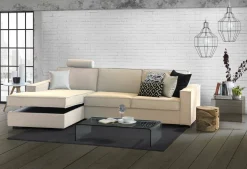 Divano con braccioli beige 300x170x70h cm - Ananas