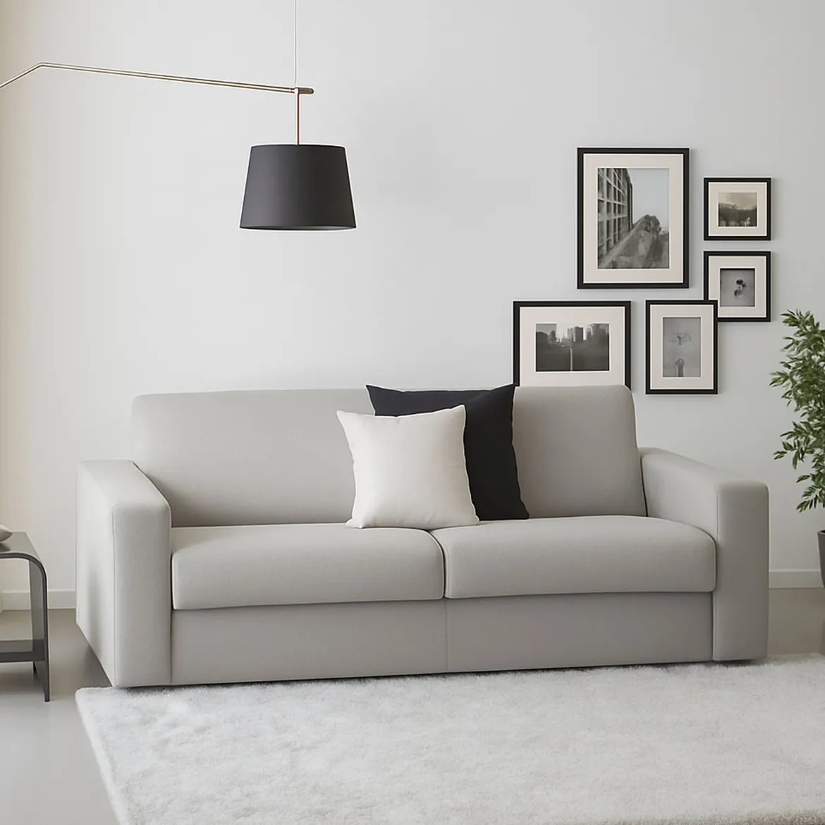 Divano con braccioli grigio 180x95x90h cm - Cianite